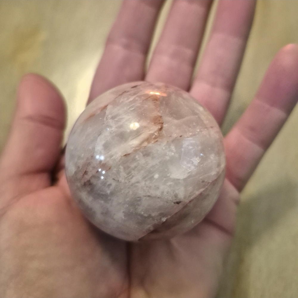 Natural Red Hematoid Quartz Orb Sphere #1 - Picture 6 of 6